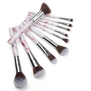 Marble Makeup Brush Set - White and Pink